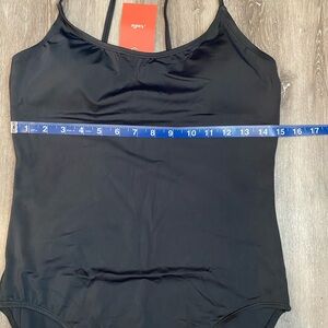 Andie Swim Amalfi Black One-Piece Swimsuit Large Long Torso. NWT
